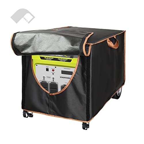PALON Outdoor Waterproof Generator Covers, 27x25x25in Camping Dynamo Protection, 420D Oxford Fabric Heavy Duty Cover with Windproof Buckle, Universal Generator Protector for Portable Generators 3000-5000W, Black