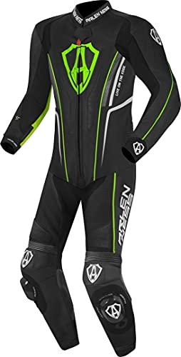 Arlen Ness Losail Completo in pelle monopezza, nero/verde, 50