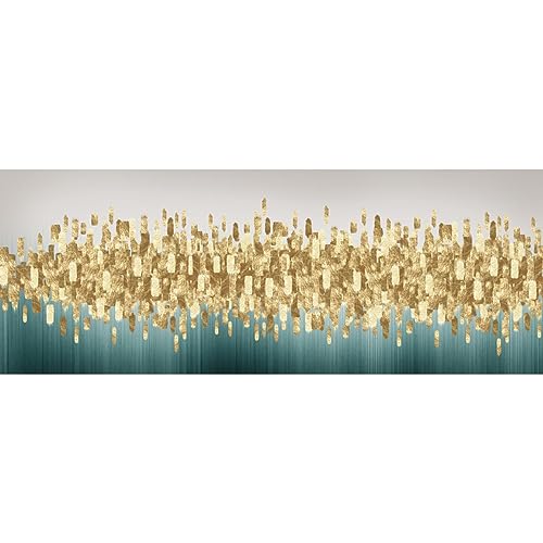 Peintures art décor impression sur toile pop art bleu jaune 50x150cm pour mur