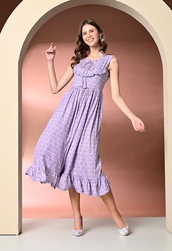 Image of Daevish Rayon Fit and Flare Knee-Length Women Skater Dress