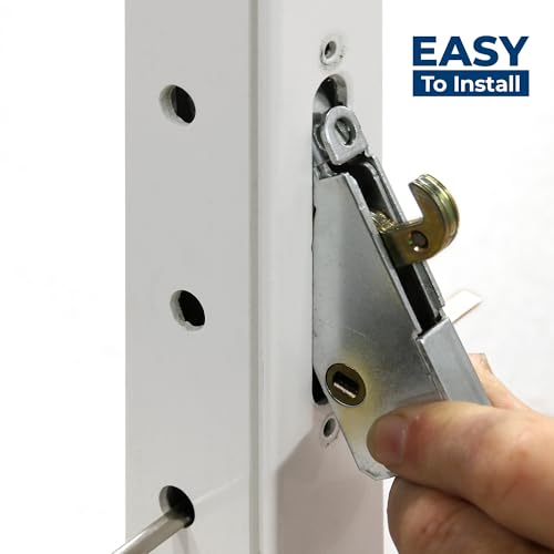 Image of Prime-Line E 2014 Mortise Lock - Adjustable, Spring-Loaded Hook Latch for Sliding Patio Doors Constructed of Wood, Aluminum and Vinyl, 3-11 /16 In., 45 Keyway, Round Face (Single Pack)