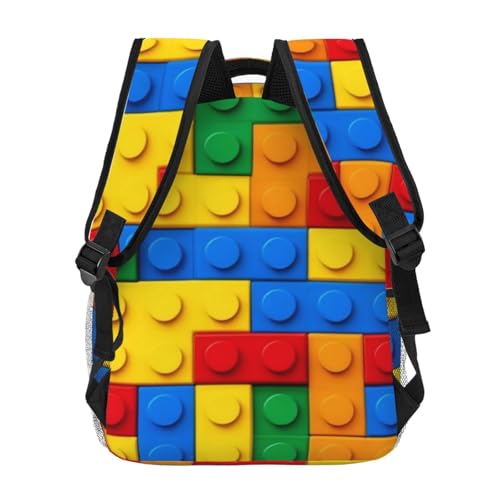 Colorful building blocks bricks (4) Backpack Unisex Backpack Laptop Bookbag Travel Bags Laptop Backpacks Daypack4
