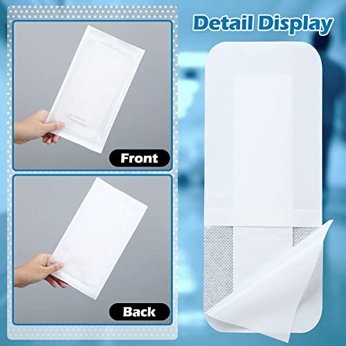 50 Pieces Adhesive Island Dressing Bordered Gauze Wound Bandage Pads Waterproof Breathable Wound Dressing Individually Packed Pouches (4 X 8 Inch) #TOP4