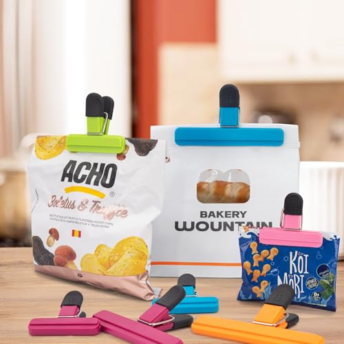 Image of 6 Pack Large Chip Bag Clips, Heavy Duty Plastic Sealing, 6x3.5 Inch | Snack Clips for Chips, Other Food Bags, Food Storage, for Home, Kitchen, Pantry