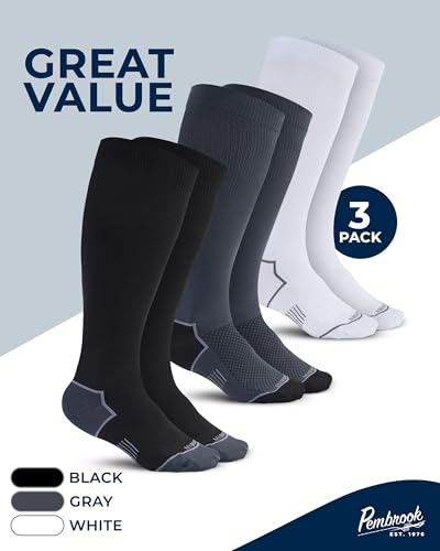 Image of Pembrook Plus Size Compression Socks for Women Wide Calf - 3 Pairs, 20-30mmHg Extra Wide Calf Compression Socks, Up to 4XL