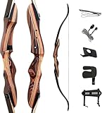 Deerseeker Archery 62' Takedown Recurve Bow Set with Right Hand & Left-Handed Riser Laminated Limbs 20-60 lbs for Adults & Youth, Archery Practice & Bow Hunting (45 lb, Right Hand)