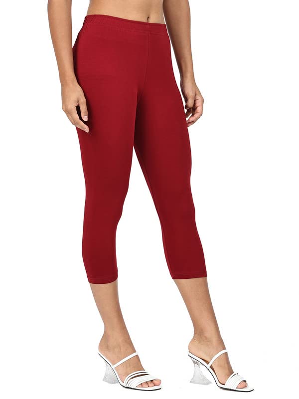 Image of Robinbosky Premium Stretchable Cotton Capri Legging for Women | Suitable for Formal wear & Casual wear | High-End Elastic Makes. The Leggings Squat Proof and Durable for Travel, Yoga, & Workout.