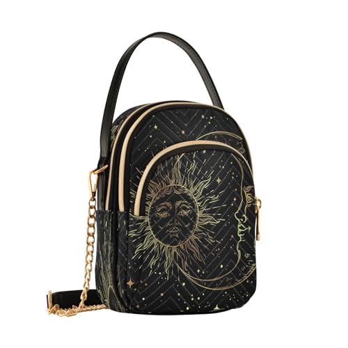 Crossbody Bags Crossbody Purse Chest Bag Golden Sun Moon Stars Boho for Women Trendy2