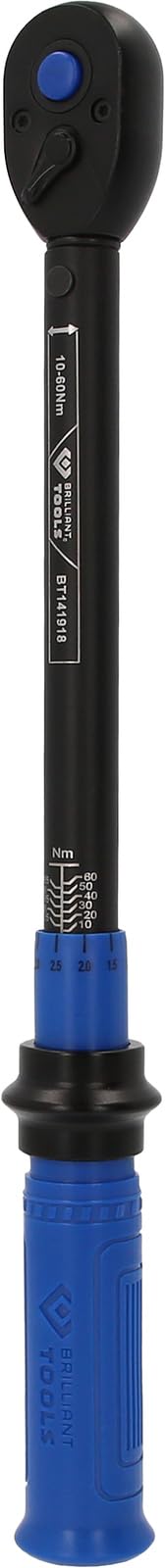 BRILLIANT TOOLS BT141918 - Chiave dinamometrica a cricchetto reversibile, 3/8", 10-60 Nm [Powered by KS TOOLS]