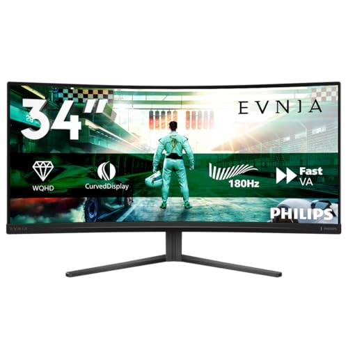 Gaming Monitor 34M2C3500L 34 pollici, Curvo, 3440x1440, UW-QHD, 180Hz, Fast VA Panel, 0.5ms MPRT, , (HDMI2x 2.0 DP 1x 1.4) Adaptive Sync, HDR10, FreeSync Premium, Grigio Scuro - Monitor - Immagine 1