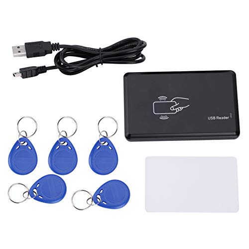 flexman 125KHZ RFID Lector Tarjetas Identificación Escritor Copiadora Duplicadora, Lector y Escritor Inteligente Sin Contacto RFID con 1 Tarjeta 5 Etiquetas Llave