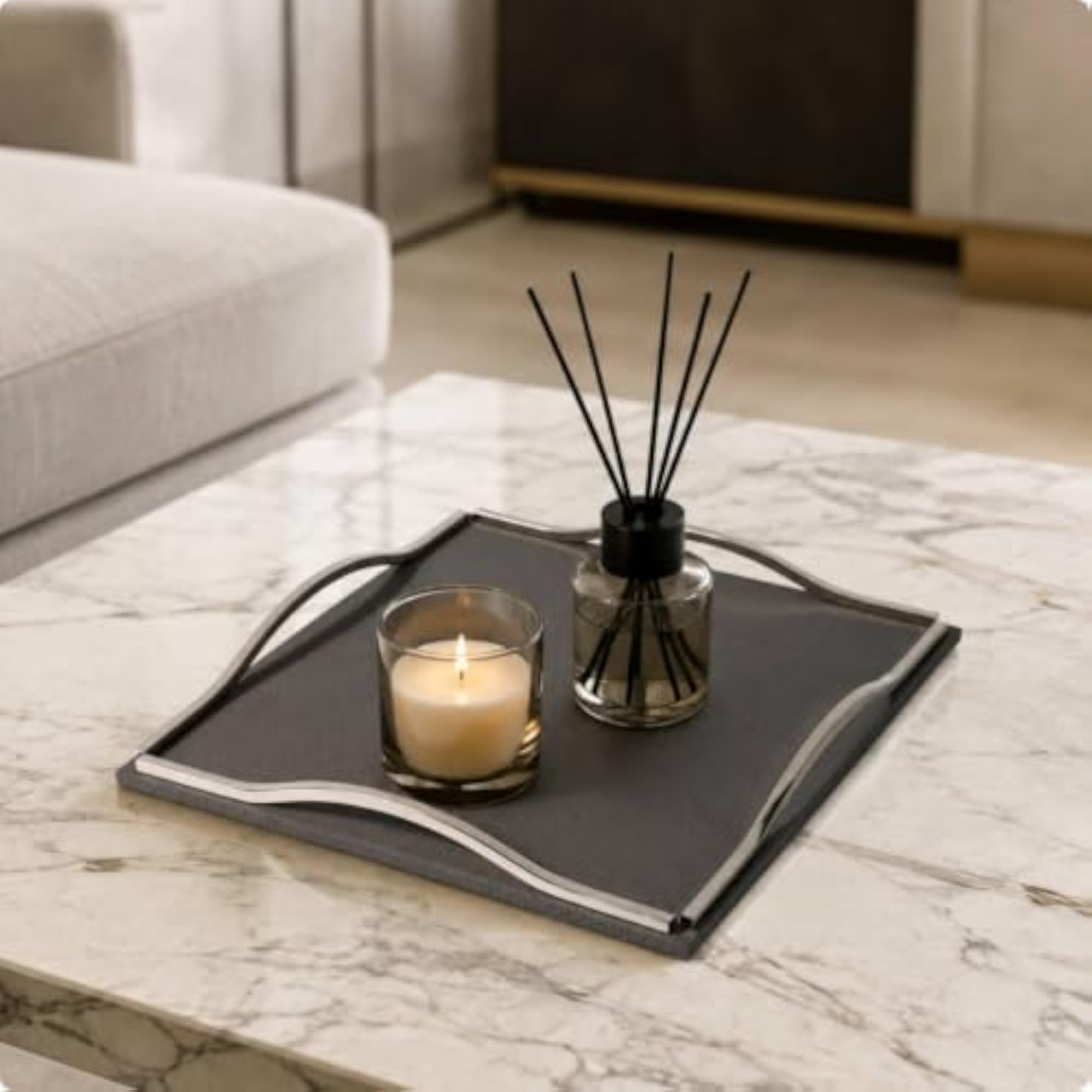 Sculptural Square Decorative Storage Tray