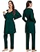 SWOMOG Maternity Pajamas Set 3 PCS Nusing Pajamas Labor and Delivery Gown & Camisole & Pants Postpartum Pjs Emeral Green Large
