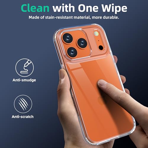 Image of ONES for iPhone 17 Pro Slim Case Clear, [PC + TPU Hybrid][Military-Grade Drop Protection][Anti-Yellowing][ Anti-Slip ], Shockproof Silicone Hard Cover for iPhone 17 Pro, Transparent Case