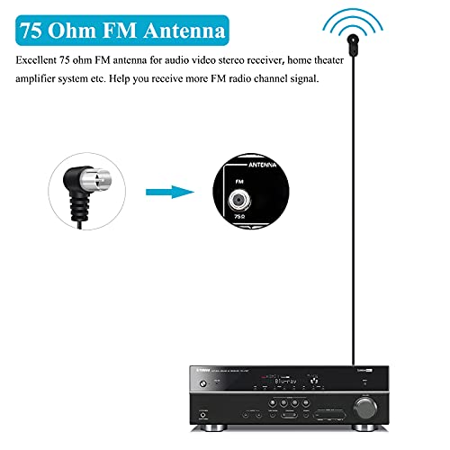 Fancasee FA-ANT-01 Fm Antenna For Stereo Receiver Indoor 75 Ohm Fm Radio Antenna F Type Male Plug Connector Adapter Coax Coaxial Cable Wire Antenna thumb #4