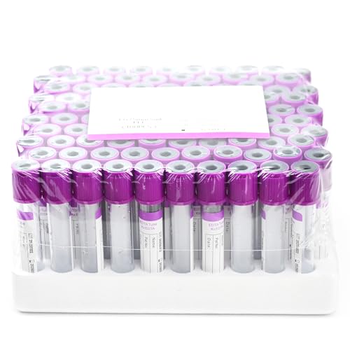 Meterbox Vacutainer Blood Collection Tubes 5ml EDTA K? Vacuum Collecting Lab Tube for Lab Test Tubes Pet Animals Veterinary 100 Pcs Wrap Packaging