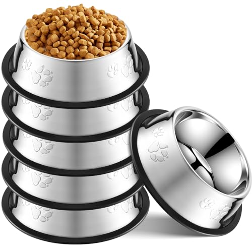 8 Pack Stainless Steel Dog Bowl Metal Dog Bowls with Rubber Base Nonslip Pet Bowls Cat Feeding Bowls Pet Food and Water Bowls for Indoor Small Medium Large Dogs Cats Pets 186 Oz  Cucciolini Doodles 8 pack stainless steel dog bowl metal dog bowls with rubber base non slip pet bowls cat feeding bowls pet food and water bowls for indoor small medium large dogs cats pets 18 6 oz   cucciolini doodles