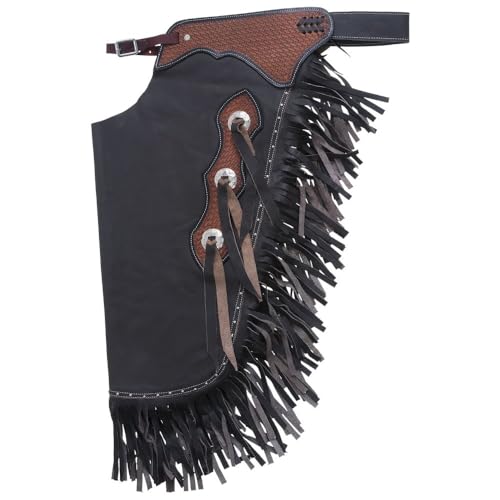 Tough 1 Leather Basket Tooled Cowboy Chinks Large