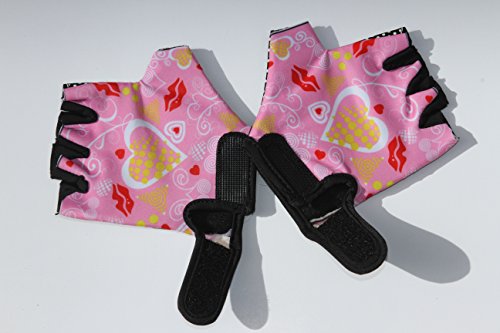 Luvas para barra de macaco com controle de aderência (crianças de 7 e 8 anos) Luvas rosa sem dedos p