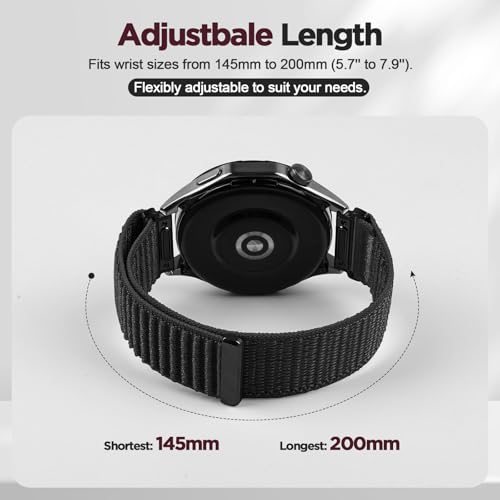 Image of XMUXI One Click 22mm Watch Band Compatible with Huawei Watch GT 6 /GT5 /GT4 /GT3 /GT2 46mm Strap Quick Release 22mm for Forerunner 265 /255 /Venu 4 45mm /Venu 3 /Venu 2 /Vivoactive 4,Bip 6 Nylon Bands