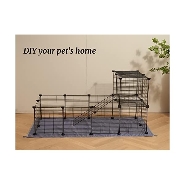 LURIVA-DIY-Guinea-Pig-Cage-with-Mat-Small-Animal-Playpen-with-Mat-Pet-Playpen-Rabbit-Cage-Small-Animal-Cage-Puppy-Dog-Playpen-Indoor-Outdoor-Metal-Wire-Yard-Fence12-X-12-Inch-12-Panels-Black LURIVA-DIY-Guinea-Pig-Cage-with-Mat-Small-Animal-Playpen-with-Mat-Pet-Playpen-Rabbit-Cage-Small-Animal-Cage-Puppy-Dog-Playpen-Indoor-Outdoor-Metal-Wire-Yard-Fence12-X-12-Inch-12-Panels-Black