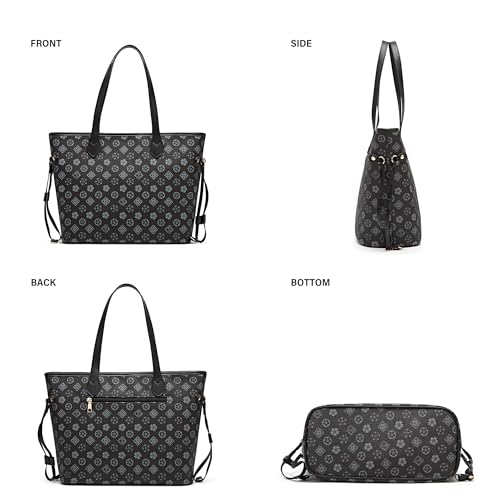 Image of Women Fashion Synthetic Leather Handbags Tote Bag Shoulder Bag Top Handle Satchel Purse Set