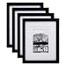 Egofine 8x10 Picture Frames 4 PCS - Made of Solid Wood HD Plexiglass for Table Top Display and Wall Mounting Photo Frame Black