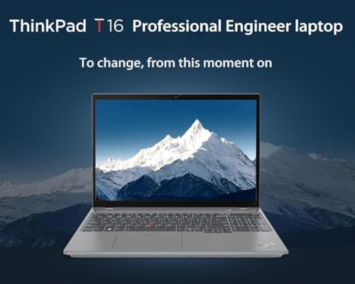 Image of Lenovo ThinkPad T16 Gen 2 Business Laptop (16 inch FHD+ Touchscreen, Intel 10-Core i7-1355U, 48GB DDR5 RAM, 2TB SSD), Backlit, Fingerprint, FHD IR Webcam, Ethernet, 3-Yr Warranty, Win 11 Pro w / AI Copilot
