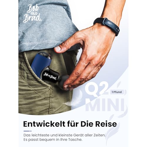 BOB AND BRAD Q2 Mini Massagepistole – Tiefengewebe Massage Gun für Rücken & Schulter, Starke Perkussions Massage Pistole für Büro, Sport & Reise – Leise, mit Koffer, USB-C & 5 Aufsätzen 2