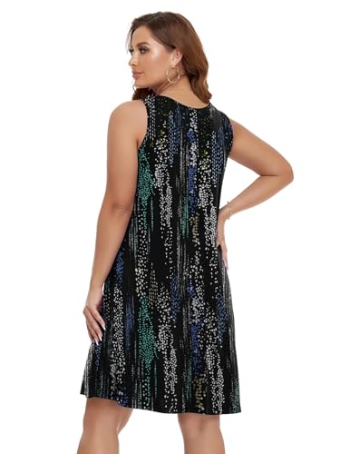 Image of BELAROI Women Casual Summer Beach Dresses Plus Size Sundress V Neck Pockets Swing Tank Dress Cover Ups