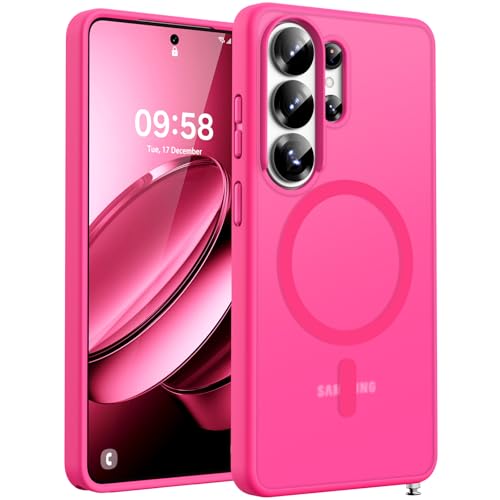 Image of TOCOL for Samsung Galaxy S26 Ultra Case, Compatible with Magsafe, Built-in Magnets, Drop Protection, Slim Translucent Matte for S26 Ultra Phone Case 6.9 inch (Hot Pink)
