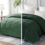 Whale Flotilla Bettdecke 155X220 cm, 300GSM Mikrofaser, Atmungsaktive Weiche Ganzjahresdecke Steppdecke für 4 Jahreszeiten, Dunkelgrün,Graugrün