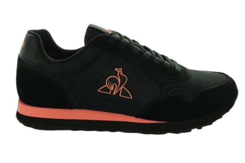 Le Coq Sportif Astra Neon Black, Zapatillas Hombre, Negro Fusion Coral, 43 EU