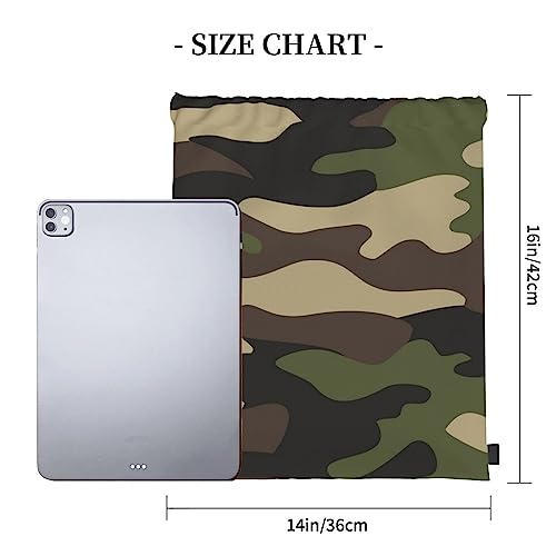 Green Brown Camo Drawstring Backpack Sports Gym Sack Sackpack String Bag Cinch Bag For Sport Yoga Travel Shopping Women Men4