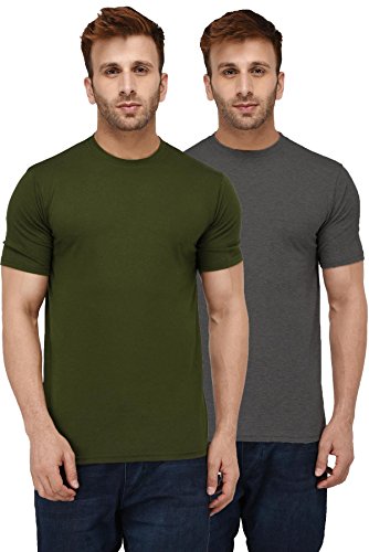 Image of London Hills Solid Cotton Blend Half Sleeve Regular Men Round Neck Tshirts | T Shirt For Man | Tshirt | Shirts Men | Tshirt For Man | T-shirt | T-shirts | Stylish | Gym Wear For Workout | MultiColored