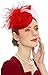 Cizoe Fascinators Hats 20s 50s Hat Pillbox Hat Cocktail Tea Party Headwear with Veil for Girls and Women(B-Red)
