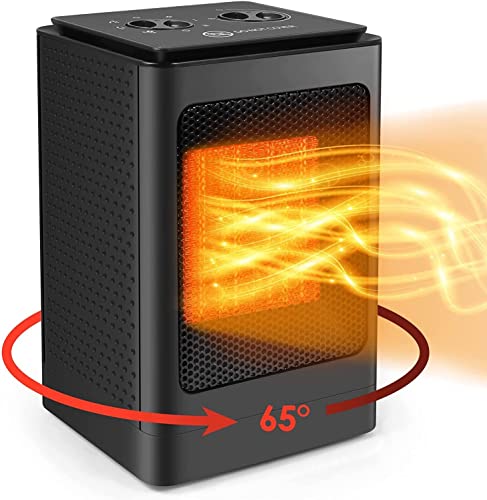 YurDoca Space Heater, Fan Heater, Portable Heater with 65° Oscillating, Overheat & Tip-Over Protection, Adjustable Thermostat, 6 Mode Settings, Personal Mini HeaterHome, Office & Room, ‎black-new