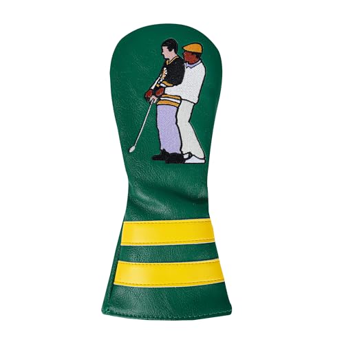 Funny Golf Head Covers - Premium Leather Driver Headcover Fairway Wood and Hybrid Covers - Inspired Design with Premium Embroidery - Unique Golf Gift & Accessories for Men and Women Golfers (HYBRID)