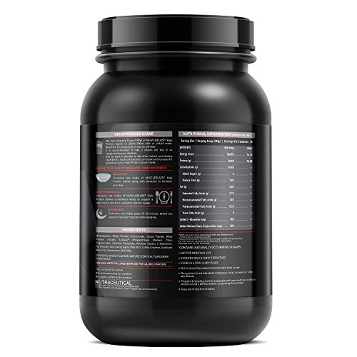 Image of MuscleBlaze High Protein Gainer, Elite Lean Mass Gainer (Chocolate,Pack of 1 kg / 2.2 lb powder)