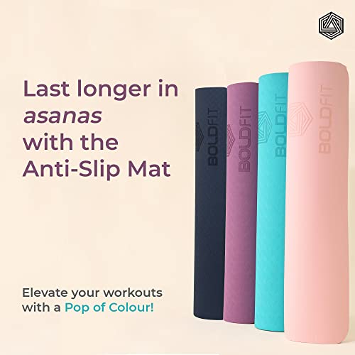 Boldfit Yoga Mat for Women and Men with Cover Bag TPE Material Extra Thick Exercise Yoga Mat for Men for Workout, Yoga, Fitness, Exercise Mat Anti Slip Mat, Yoga Mat 6mm Gym Mat... - Image 4