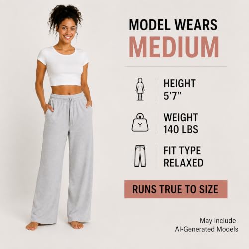 Image of Essential Elements Womens 3 Pack PJ Pants 100% Cotton Jersey Lounge Pajama | Soft Lightweight Breathable Knit With an Elastic Waist, Comfy for Sleep, Lounging and Relaxed Everyday Wear