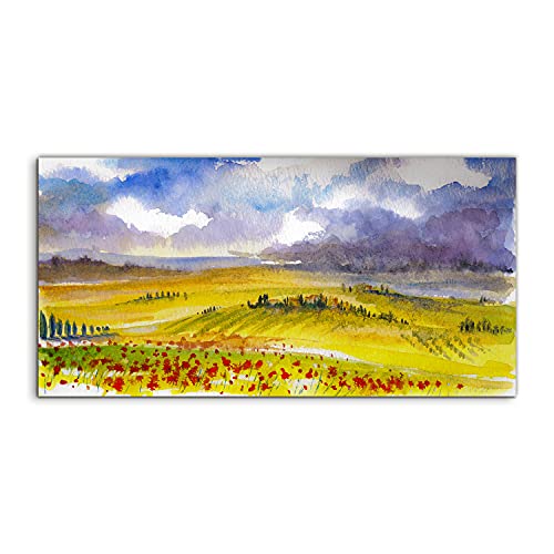 Tableau acrylique 120x60 paysage Toscane pour mur vide salon