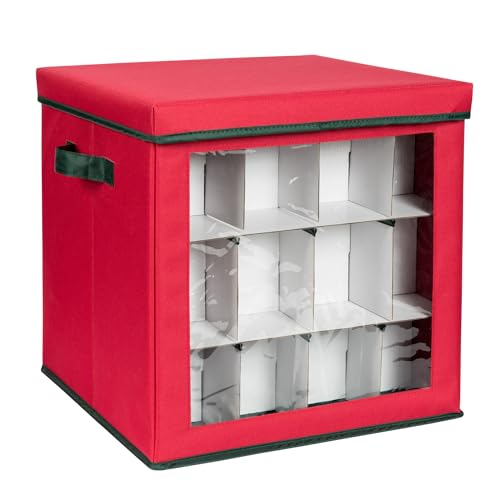 Honey-Can-Do 48-Ornament Storage Box, Red SFT-08360 Red