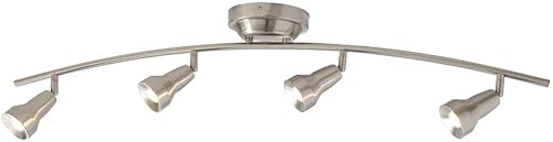 Miniatura 7 de Hampton Bay Kelso 108701 - Riel fijo LED de níquel satinado con 4 luces, 300 cabezales lumen