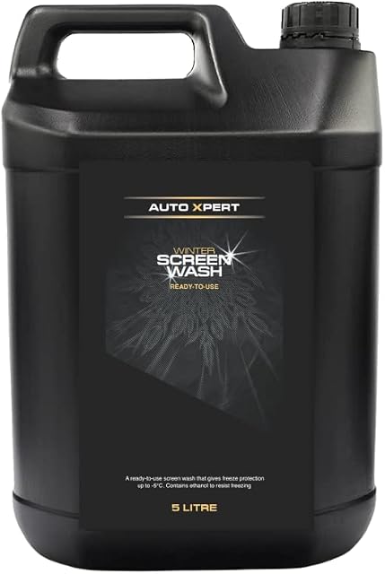 Auto Xpert | Winter Screen Wash | 5L | Ready-to-use | Effective up to -5 degrees | Cleans & removes, windscreen dirt, grime & traffic film | Low smear Formula | Winter Screen Wash for Cars & Vehicles