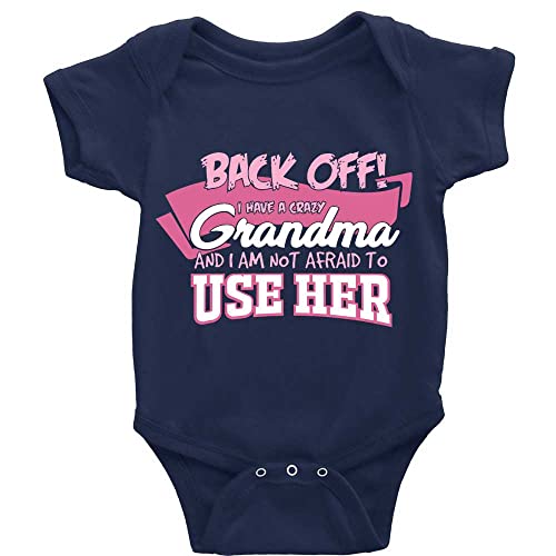 GKrepps Back Off I Have A Crazy Grandma Novetly Romper Short Sleeve Newborn Crawl Onesie