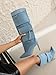 Reitoye Women's Denim Knee High Boots Pockets Wide Calf Stiletto Boots US 8
