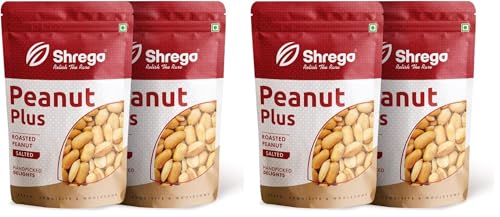Image of SHREGO Peanut Plus Roasted Peanut Salted 360G, Snack and Namkeen (2X180G Vacuum Packed) (Pack of 2)