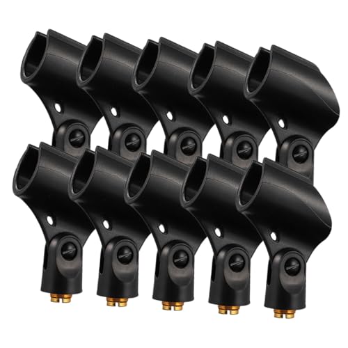 Toddmomy Mic Stand Clip Universal Microphone Clip Set 10pcs Large Size Clamp for Handheld Mics