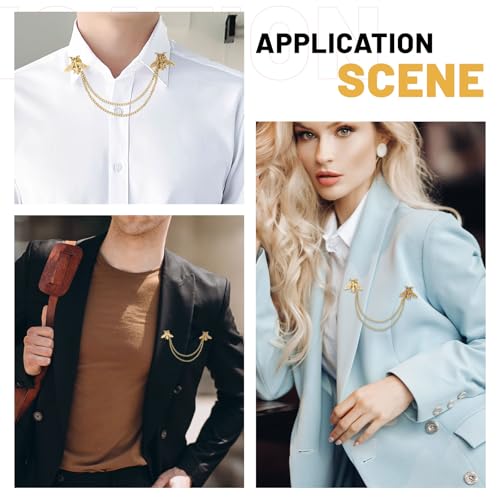 Image of CHGCRAFT Bee Chain Brooches and Pins Chain Collar Pins for Women Safety Brooch Pin for Clothes Jewelry Decoration